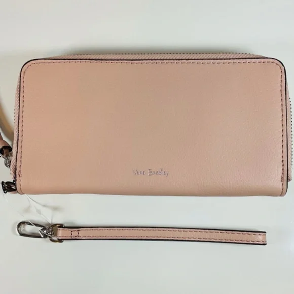 Vera Bradley Leather RFID Accordion Wristlet Wallet Pink Sand NWT - Picture 2 of 6